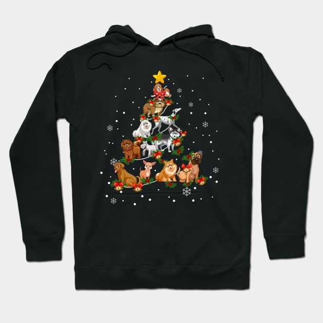 Dog Lover Christmas Tree for Men Women Kids Hoodie by johnbbmerch